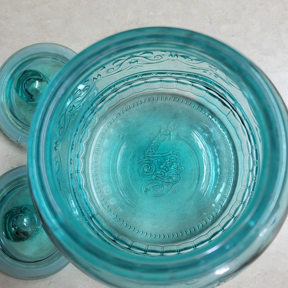 🛒🛍️💥Gently used Pioneer Woman glass teal blue 6 piece canister set - Picture 5 of 13